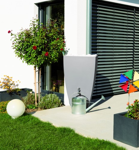 Zbiornik dekoracyjny na deszczówkę 200 L Modena szary MPI zbiornik na wodę deszczową 200 l