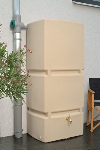 Zbiornik dekoracyjny na deszczówkę 800 L Jumbo piaskowy MPI zbiornik na wodę deszczową 800 l