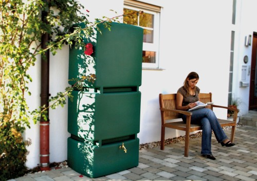 Zbiornik dekoracyjny na deszczówkę 800 L Jumbo zielony MPI zbiornik na wodę deszczową 800 l