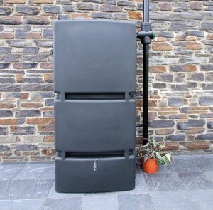 Zbiornik dekoracyjny na deszczówkę 800 L Jumbo czarny MPI zbiornik na wodę deszczową 800 l