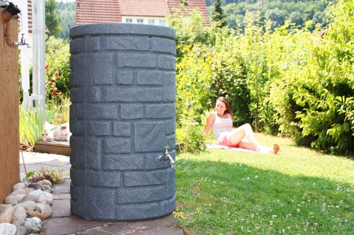 Zbiornik dekoracyjny na deszczówkę 230 L Arcado czarny granit MPI zbiornik na wodę deszczową 230 l