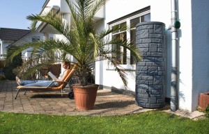 Zbiornik dekoracyjny na deszczówkę 360 L Arcado czarny granit MPI zbiornik na wodę deszczową 360 l