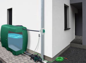 Zestaw dekoracyjny na deszczówkę 1000 L Verona zielony MPI