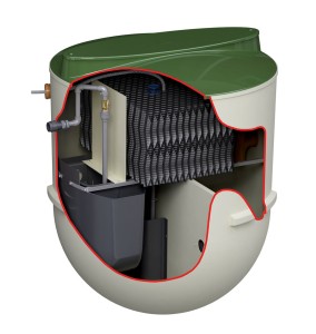 Oczyszczalnia biologiczna Kingspan Klargester BioTec® AF2 IPS - 12  RLM zintegrowana pompownia IPS