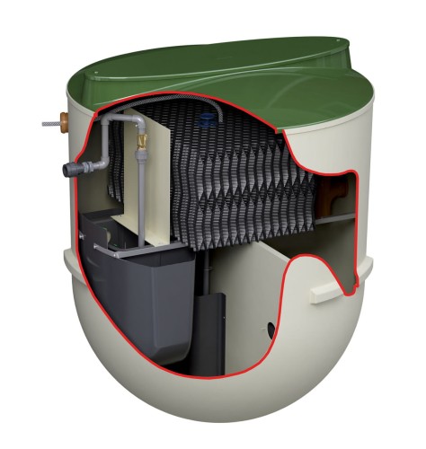 Oczyszczalnia biologiczna Kingspan Klargester BioTec® AF2 IPS - 12  RLM zintegrowana pompownia IPS
