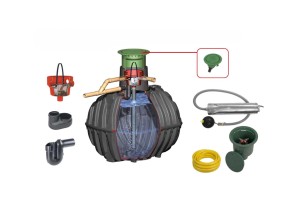 Zbiornik na deszczówkę 2700 L z pompą Carat - Pakiet Ogród Komfort GRAF zbiornik na wodę deszczową 2700 l