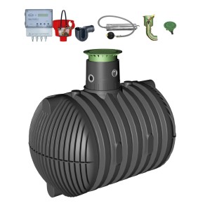 Zbiornik na deszczówkę 10000 L z pompą Carat XL - Pakiet Ogród Komfort GRAF ze sterownikiem Aqua-Control + zbiornik na wodę deszczową 10000 l