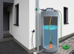 Zestaw dekoracyjny na deszczówkę Grande 2000 l z pompą Pedrollo Top Multi Tech 2 granit MPI