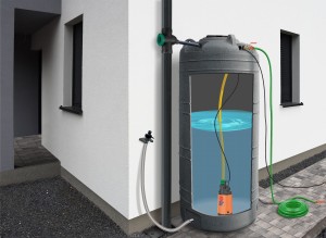 Zestaw dekoracyjny na deszczówkę Grande 2000 l z pompą Pedrollo Top Multi Tech 2 ciemny granit MPI