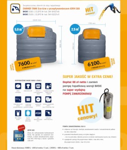 Zbiornik na paliwo 2500 L SWIMER ELDPS 2500 przepływomierz IDFM 500 pompa zanurzeniowa zbiornik na olej napędowy 2500 l