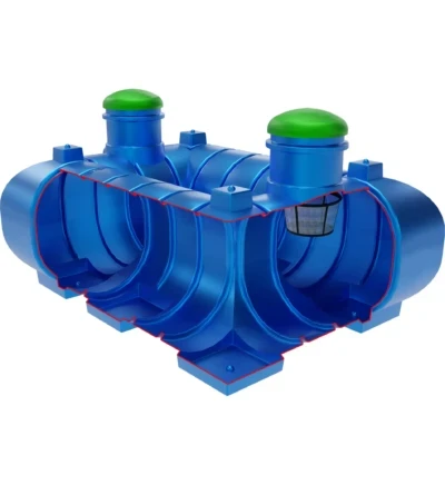 Zbiornik na deszczówkę 5000 l płaski P5 METRIA zbiornik na wodę deszczową 5000 l