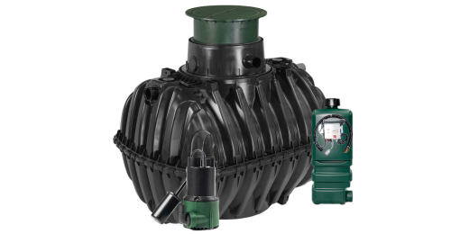 Oczyszczalnia biologiczna dla 3 osób dwukomorowa one2clean 3 GRAF z nadbudową MAX ze zintegrowaną pompownią IPS