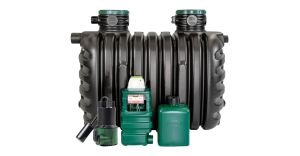 Oczyszczalnia biologiczna EASYBIO 5 GRAF dla 5 osób z nadbudowami gwintowanymi z przepompownią IPS DAB