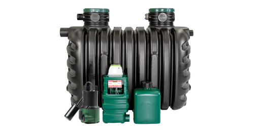 Oczyszczalnia biologiczna EASYBIO 5 GRAF dla 5 osób z nadbudowami gwintowanymi z przepompownią IPS DAB