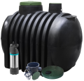Zbiornik na deszczówkę 4000 L dropWATER 4.0 z pompą, filtrem oraz pokrywą deszczową Marseplast