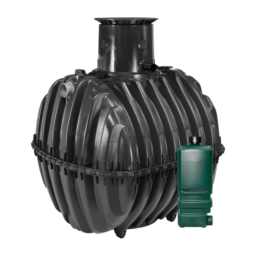 Oczyszczalnia biologiczna dla 8-9 osób dwukomorowa one2clean 9 GRAF z nadbudową MAX i włazem żeliwnym B125 12,5 T