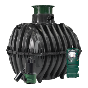 Oczyszczalnia biologiczna dla 6-7 osób dwukomorowa one2clean 7 GRAF z nadbudową standard ze zintegrowaną pompownią IPS