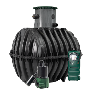 Oczyszczalnia biologiczna dla 6-7 osób dwukomorowa one2clean 7 GRAF z nadbudową MAX  ze zintegrowaną pompownią IPS