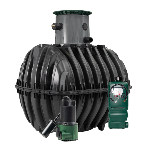 Oczyszczalnia biologiczna dla 6-7 osób dwukomorowa one2clean 7 GRAF z nadbudową MAX  ze zintegrowaną pompownią IPS