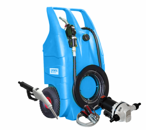 Zbiornik mobilny na AdBlue 100 l FORTIS ŻÓŁW BLUE 100 pompa 36 l/min. nalewak automatyczny, akumulator 