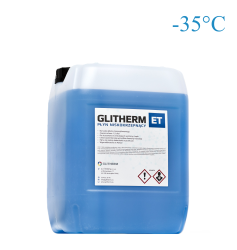 Glikol etylenowy 20 l ET -35 C niebieski płyn do pomp ciepła do -35 C płyn solarny GLITHERM