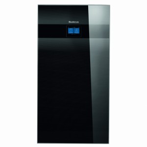 Pompa ciepła gruntowa Buderus Logatherm 7,8 kW WSW196i.2-8 typu glikol-woda z czarnym szklanym frontem