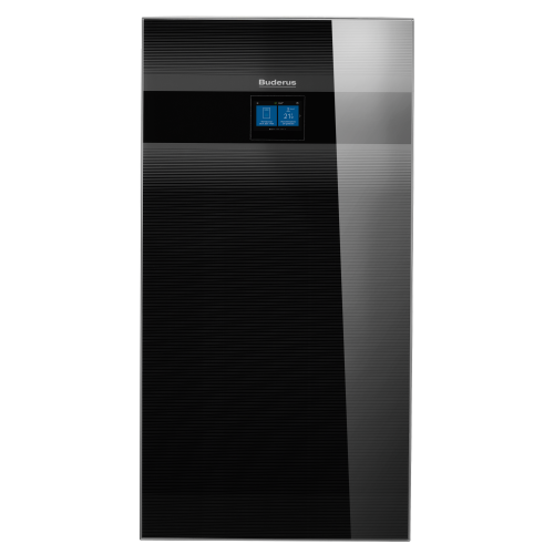 Pompa ciepła gruntowa Buderus Logatherm 15,3 kW WSW196i.2-16 typu glikol-woda z czarnym szklanym frontem