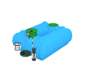 Zbiornik na deszczówkę 3000L BOLT Marseplast z pompą Gardena, filtrem i pokrywą deszczową