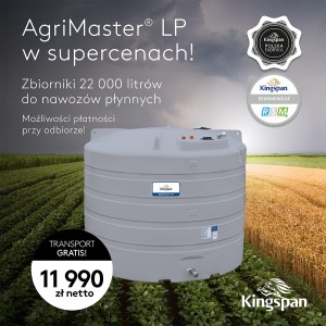 Zbiornik na RSM 22000 l Kingspan AgriMaster LP z zaworem 2" SZARY najniższy na rynku - PROMOCJA