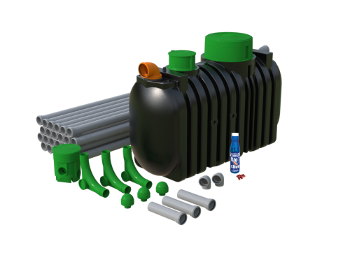 Oczyszczalnia drenażowa 2000L Marseplast WATER3 2.0 – przydomowa oczyszczalnia dla 4-5 osób + biopreparat GRATIS