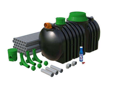 Oczyszczalnia drenażowa 3000L Marseplast WATER3 3.0 – przydomowa oczyszczalnia dla 5-6 osób + biopreparat GRATIS