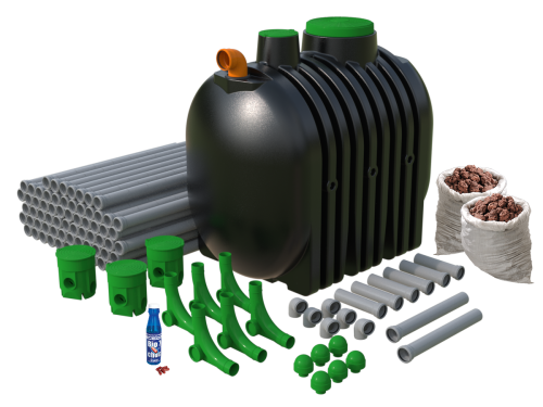 Oczyszczalnia drenażowa 5000L Marseplast WATER3 5.0 – przydomowa oczyszczalnia dla 10-11 osób + biopreparat GRATIS