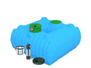 Zbiornik na deszczówkę 5000L BOLT Marseplast z pompą Gardena, filtrem i pokrywą deszczową