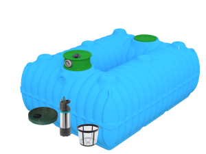 Zbiornik na deszczówkę 7000L BOLT Marseplast z pompą Gardena, filtrem i pokrywą deszczową