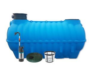 Zbiornik na deszczówkę 3500L BOLT Marseplast z pompą Gardena, filtrem i pokrywą deszczową