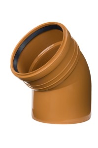 Kolano kanalizacyjne PP 200/45° oranż LEO MINOR