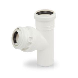 Trójnik nastawny redukcyjny 75/32/45°- 88° biały LEO MINOR