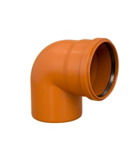 Kolano kanalizacyjne PVC 250/90° oranż