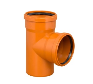 Trójnik kanalizacyjny PVC 160/160/90° oranż