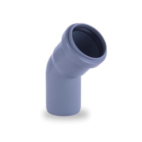 Kolano kanalizacyjne PP 50/45° szare