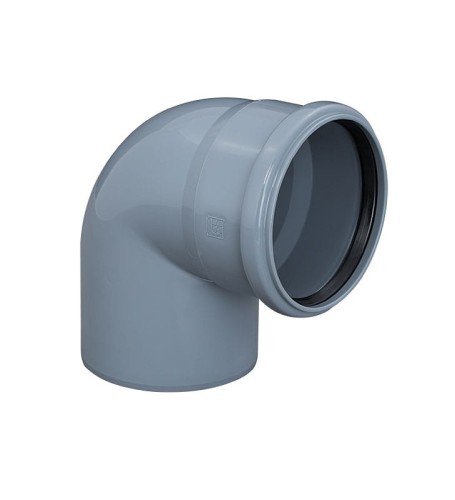 Kolano kanalizacyjne PP 110/90° szare