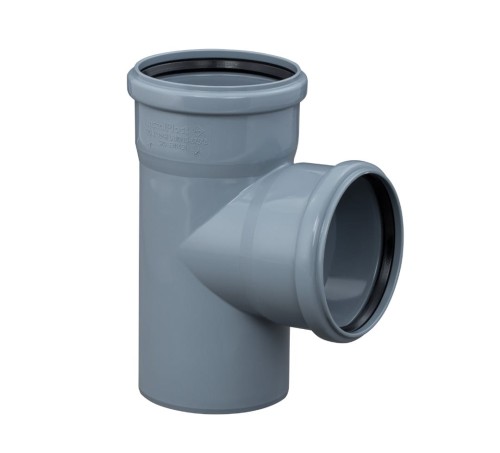 Trójnik kanalizacyjny PP 110/110/90° szary