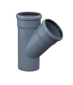 Trójnik kanalizacyjny PP 110/110/45° szary