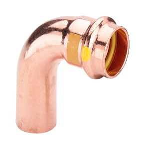 Kolano nyplowe 15x90 miedź Viega Profipress GAZ