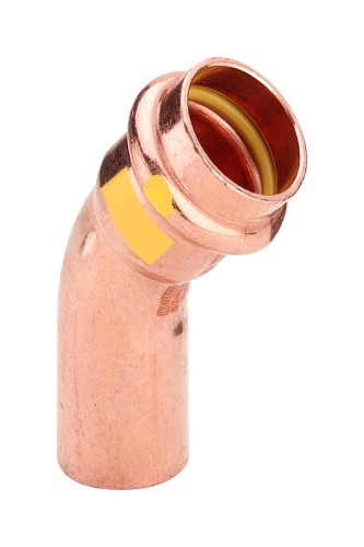 Kolano nyplowe 18x45 miedź Viega Profipress GAZ