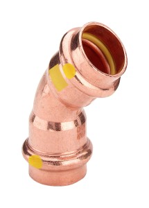 Kolano 15x45 miedź Viega Profipress GAZ