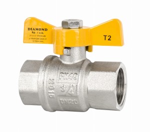 Zawór kulowy motylek GW 25x1" do instalacji gazowych DIAMOND GAZ