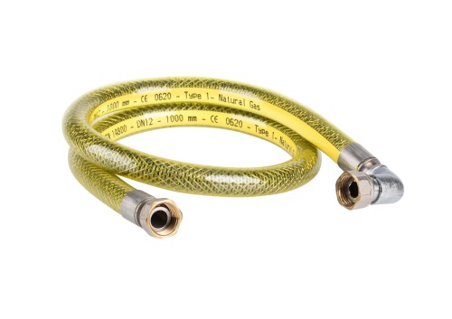 Przewód przyłączeniowy do gazu z kolanem CMG 1/2" DN 12x1250 mm DIAMOND Flex