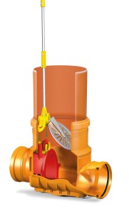 Kineta przelotowa 400/200 z zasuwą burzową do rury trzonowej gładkiej Karmat