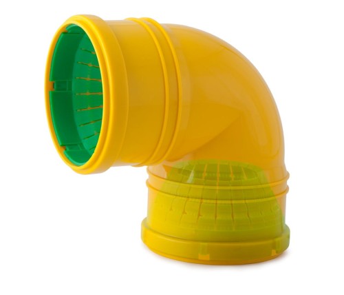 Kolano drenarskie uniwersalne 2-kielichowe  90° Ø 72-100 Karmat